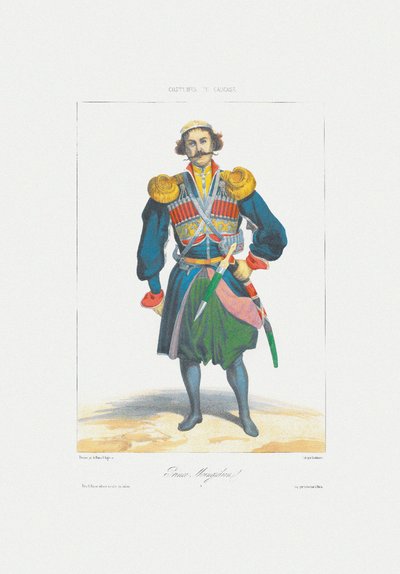 Prince of Megrelia Fra: Scener, landskap, skikker og kostymer i Kaukasus, 1840 av Grigori Grigorevich Gagarin