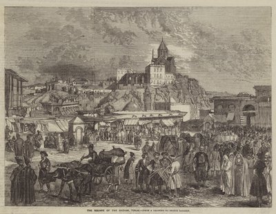 The Square of the Bazaar, Tiflis av Grigori Grigorevich Gagarin