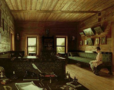Studien i huset til Nikolai Milyukov i Ostrovky, 1844 av Grigori Vasilievich Soroka