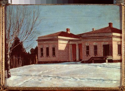 Vue du manoir Milyukov a Ostrovski (Russland) - Utsikt over Milyukovs herregård i Ostrovki - Peinture de Grigori Vasilyevich Soroka (1823-1863), huile sur toile - Art russe av Grigori Vasilievich Soroka