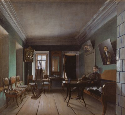 Interiør av Bykovs hus, 1850-tallet av Grigory Vasilievich Yurov