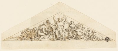 Pedimental design for en Wren-bygning av Grinling Gibbons