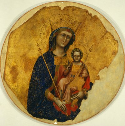 Madonna med barn, av Ridolfo Guariento eller Guariento di Arpo (aktiv fra 1338 til 1370) av Guariento di Arpo