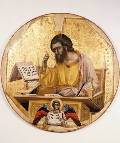 St Matthew, av Guariento di Arpo (aktiv 1338 - død 1367 eller 1370), maling på tre. av Guariento di Arpo