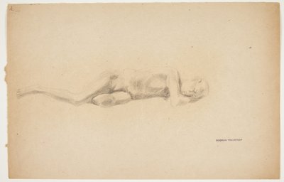 Studie av en gipsavstøpning fra Pompeii. Løgnende mann av Gudrun Traustedt