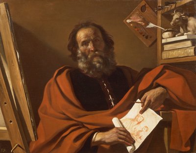 St Luke, av Giovanni Francesco Barbieri, kjent som Guercino, olje på lerret av Guercino
