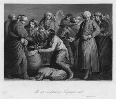 Koppen funnet i Benjamins sekk, Genesis XLIV av Guercino