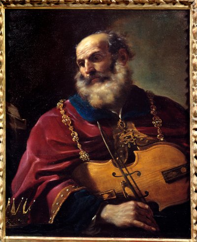Kong David (spiller fiolin). Maleri av Barbieri Giovanni Francesco dit Le Guerchin (1591-1666) av Guercino