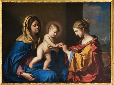 Mystisk ekteskap av Saint Catherine av Guercino