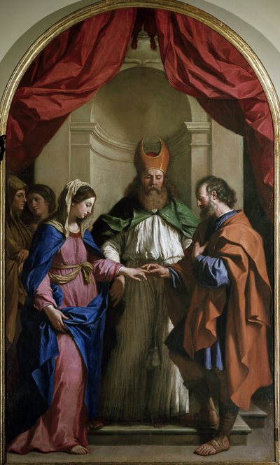 The Marriage of the Virgin (olje på lerret av Guercino