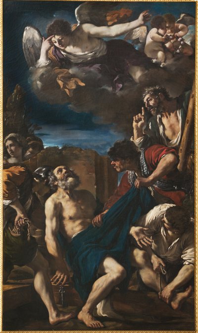 St Peters martyrium av Guercino