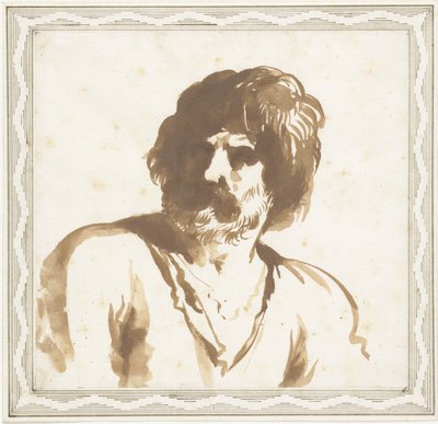 Byste av en mann av Guercino (attributed to)