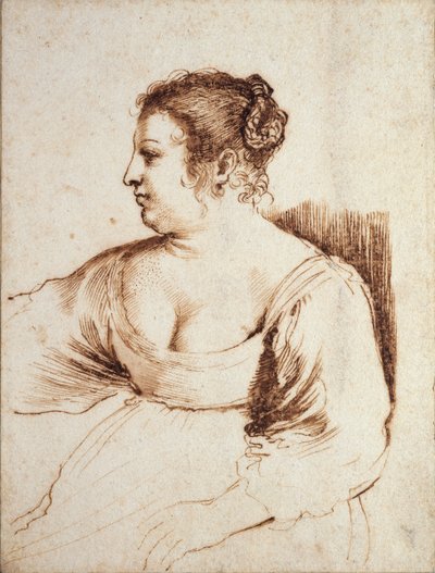 En kvinne sittende, 1640-1649 av Guercino