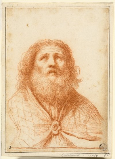 Byste av helgen eller yppersteprest av Guercino