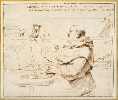 Karikatur av Fra Bonaventura Bisi, 1655-1659 av Guercino