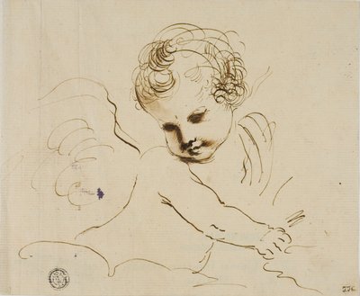 Putto i skyene av Guercino