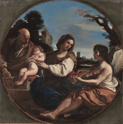 Hvil på flyturen til Egypt av Guercino