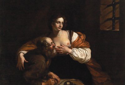 Romersk veldedighet. av Guercino