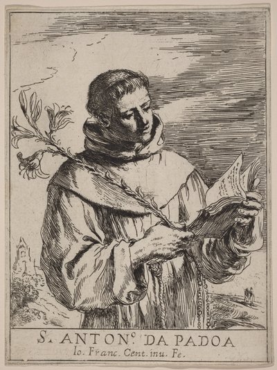 Den hellige Antonius av Padova av Guercino