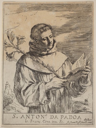 Den hellige Antonius av Padova av Guercino