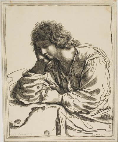 Evangelisten Johannes i meditasjon av Guercino