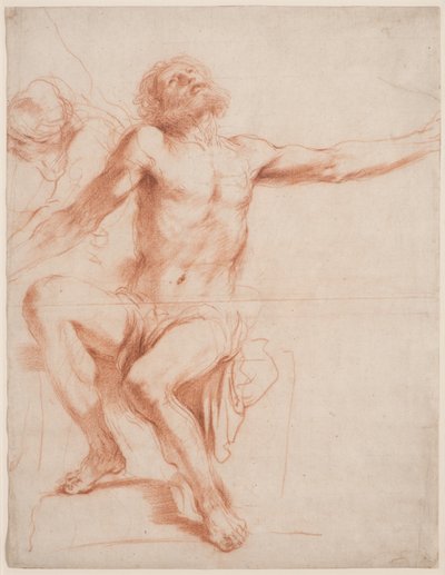 Sittende mannsfigur, ca. 1618-19 av Guercino