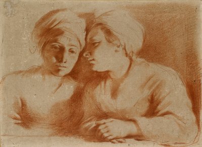 To kvinner sittende, midten av 1600-tallet av Guercino