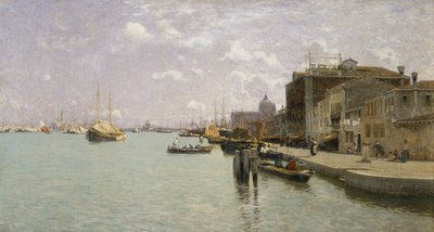 Morgen på Giudecca, Venezia av Guglielmo Ciardi