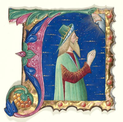 Initial A fra en korbok med kong David, ca. 1470-1480. av Guglielmo Giraldi del Magri [or del