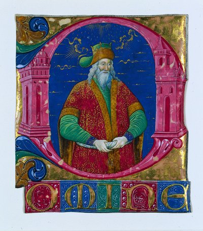 Innledende D[omine] fra en korbok: Kong Salomo, ca. 1470-1480. av Guglielmo Giraldi del Magri [or del