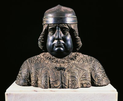 Byste av Alfonso av Aragon, ca 1490, av Guido Mazzoni (ca 1450-1518), bronseskulptur, høyde 42 cm, Italia av Guido Mazzoni