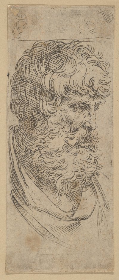 Byste av en skjeggete mann, ca. 1600-1640. av Guido Reni