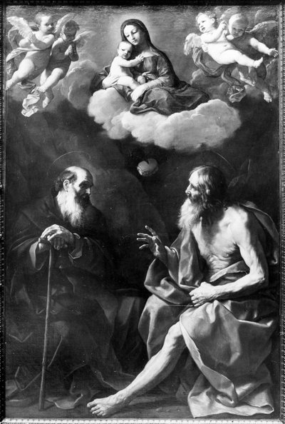 Eremittene Paulus og Antonius i ørkenen av Guido Reni