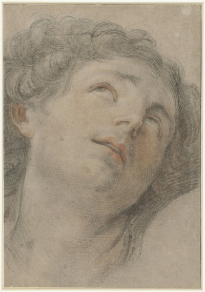 Hodet for Saint Sebastian, ser oppover av Guido Reni