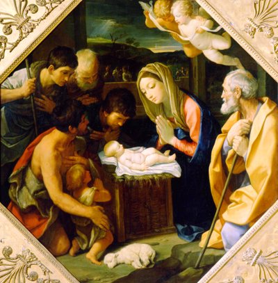 The Adoration of the Christ Child, c1640 av Guido Reni