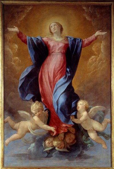 The Assumption of the Virgin Maleri av Guido Reni kalt Guiden (1575-1642) 1637 Sun. 2,42x1,6 m Lyon, Musee des Beaux Arts av Guido Reni