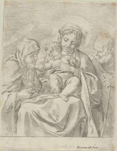 Den hellige familie med Saint Clare, 1590-1600. av Guido Reni