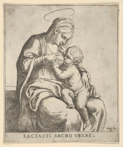 Jomfruen som ammer spedbarnet Kristus, ca. 1590-1610. av Guido Reni