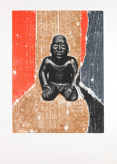 Invisible Room nº10, 2019 (tresnitt og silketrykk) av Guilherme Pontes
