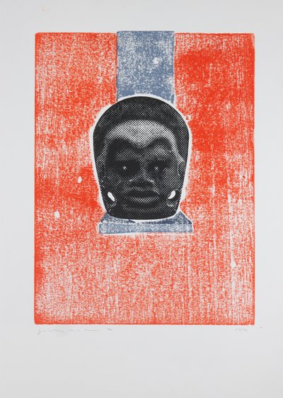 Invisible Room nº5, 2019 (tresnitt og silketrykk) av Guilherme Pontes