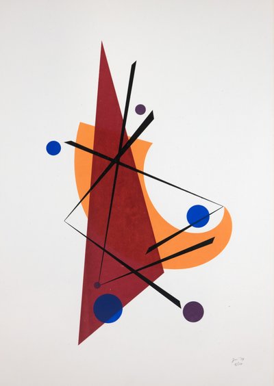 Movement Nº5, 2019 (silketrykk) av Guilherme Pontes