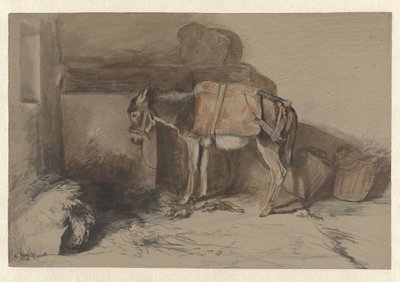 Esel i stall av Guillaume Anne van der Brugghen
