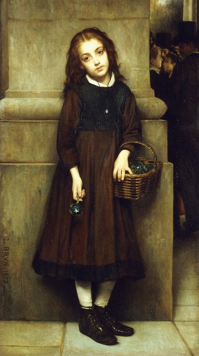 Blomsterjente utenfor operaen, 1873 av Guillaume Charles Brun