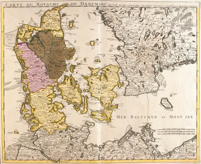 Kart over kongeriket Danmark (radering av Guillaume Delisle