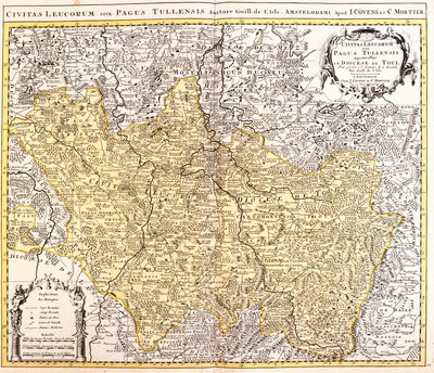 Kart over bispedømmet Toul (Lorraine, Frankrike) (radering av Guillaume Delisle