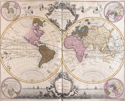 Planisphere World (etsing av Guillaume Delisle