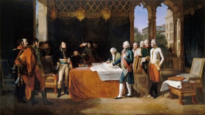 The Preliminary of Leoben, 17. april 1797 av Guillaume Guillon Lethière