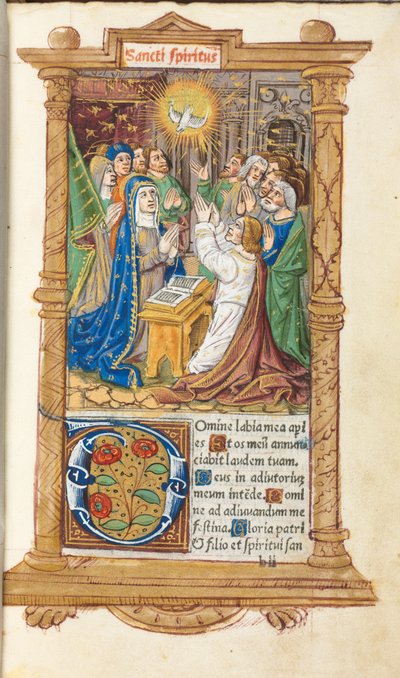 Trykt Timebok Bruk av Roma: fol. 58r, pinse, 1510. av Guillaume Le Rouge