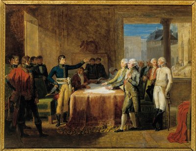 Napoleonskrigen: "" Underskrift av preliminærene for freden i Leoben"" (17. april av Guillaume Lethiere