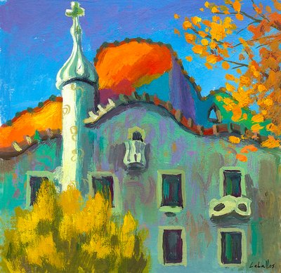 Casa Batlló, 2007 (gouache på papir) av Guillermo Martí Ceballos